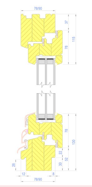 Classic Line Классическое окно - 78/90 профиль